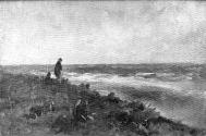 A Strand with an Old Man and a Seated Figure