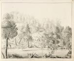 A Woman Sketching the Improvements in Lord Clarendon's Stone Quarry at Cornbury Park, Oxfordshire