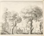A Young Couple Crossing a Stile in a Castle Garden