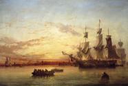 An Emigrant Ship, Dublin Bay, Sunset