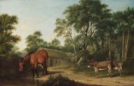 A Bay Horse and Two Donkeys