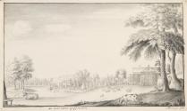 Calwich House and Lake, Staffordshire;  Buildings and Trees in a Landscape (on verso)