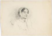 Woman Wearing a Lace Bonnet