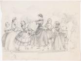Young Women and Children Playing a Dancing Game