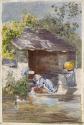 Woman Washing Clothes by a River