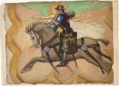 Knight on Horseback with Burton Arms