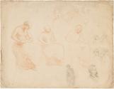Studies of Seated Woman Holding an Object in her Lap