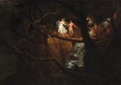 Lady Blanche Crosses the Ravine Guided by the Count and Saint Foix (a Scene from 'The Mysteries of Udolpho')