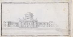 The Four Courts and Richmond Bridge; Richmond Barracks, Inchicore, from the South-West (on verso)