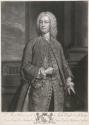 John Boyle, 5th Earl of Orrery, Baron Boyle of Marston, (1707-1762), later 6th Earl of Cork and Orrery, with Marston Hall, Somerset in the background