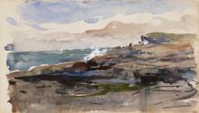 George's Head, near Kilkee, County Clare; a Clifftop and Cow (on verso)