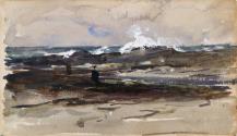 Duggerna Rocks, near Kilkee, County Clare; Cows (on verso)