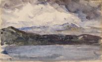 A Storm above the Hills; Cows (on verso)