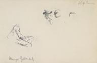 A Seated Figure and Three Male Heads in the House of Commons