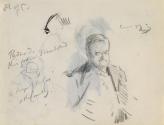 John Edward Redmond in the House of Commons; an Unidentified Man and Edward Bond (on verso)