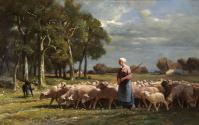 A Shepherdess near a Wood, Barbizon