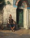 Arab Soldier Seated by a Doorway