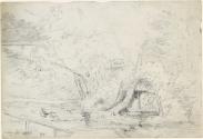 A Cottage among Trees by the Riverbank