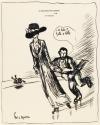 Illustrated letter from William Orpen to Mrs St George with a sketch of the artist and Mrs St George roller skating