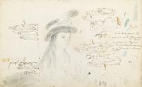 Young Girl wearing a Hat; Sketches of Groups of Figures
