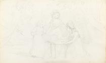 Three Girls Playing in a Garden