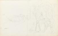 Woman and Child in an Interior; Sketch of a Child
