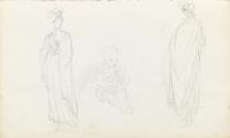 Sketch of a Child Playing a Flute;  Woman in Grecian Robes