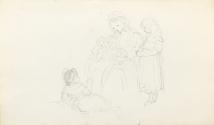 Woman Holding Baby with Two Children