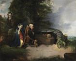 Figures by a Coffin - a Scene from 'The Collegians'
