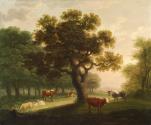 Landscape with Cattle, Sheep and Distant Figure