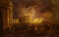 The Burning of the Arcade in College Green, Dublin