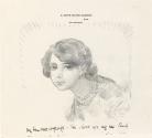 Cropped letter from William Orpen to Mrs St George with a sketch of a girl