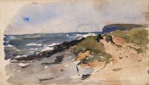 George's Head, near Kilkee, County Clare; Cliffs along a Beach (on verso)