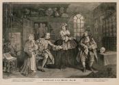 Marriage à la Mode, plate 3 - The Visit to the Quack Doctor by the Viscount and his Mistress