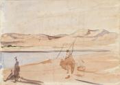 Figures and a Camel by the River Nile, Egypt; the same on verso
