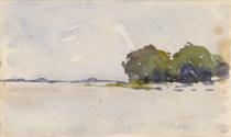 ?Widdin; Trees by a Lake (on verso)