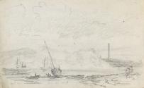 Baldoyle Beach, County Dublin; Trees and a Distant Hill (on verso)