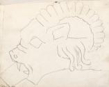 Open-mouthed Head of a Lion