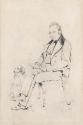 William Carleton (1798-1869), Author, with his Dog