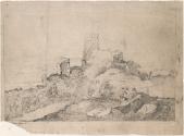 Ruined Castle with Seated Figures below