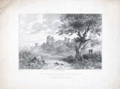 The ruins of Caerphilly Castle, South Wales, from the West