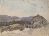 A Cow and Cowhand Beside a Hut