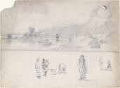 Bray Martello Tower, County Wicklow with Figure Studies