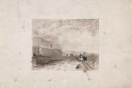 A Fishing Boat and Figures on the Strand