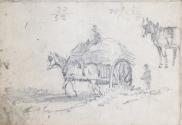 A Cartload of Hay; A Tree (on verso)