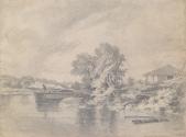 A Barge Leaving the Riverbank