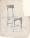 A Chair; Three studies of an Old Woman (on verso)