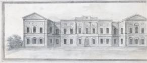 Sir Patrick Dun's Hospital, Grand Canal Street Lower; The Continuation of the Preceding View right towards Leeson Street Lower (on verso)