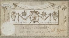 Ticket to Public Assembly Rooms, (for Nicholas Wesby), with a Tablet of the Frieze