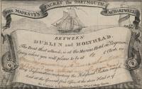 Advertisement for His Majesty's Packet Boat, The Dartmouth, between Dublin and Holyhead, N. Wales